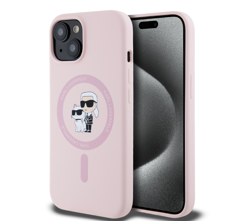 Ümbris Karl Lagerfeld Karl&Choupette KLHMP15SSCMKCRHP iPhone 15 (roosa)