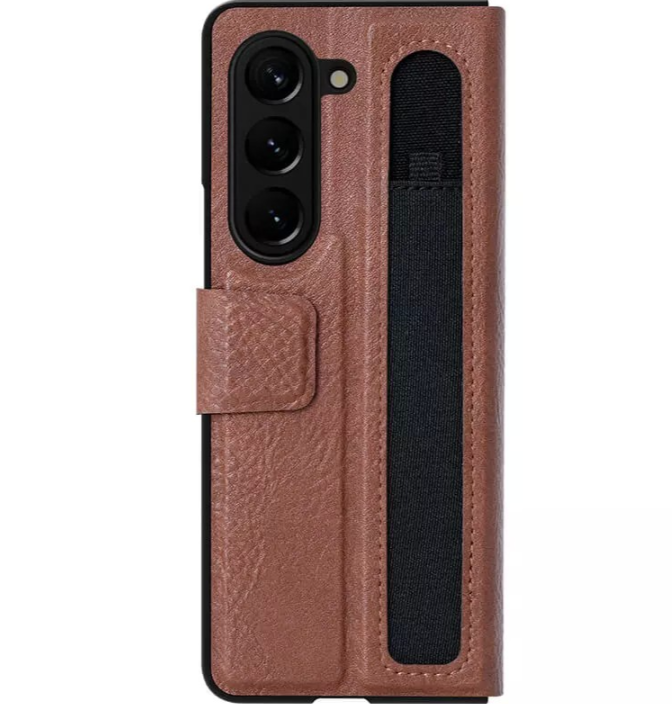 Ümbris kaanega Nillkin Aoge Leather Case Samsung F946 Z Fold5 5G (pruun)