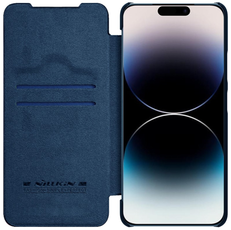 Ümbris Nillkin Qin Pro Leather iPhone 14 (sininе)