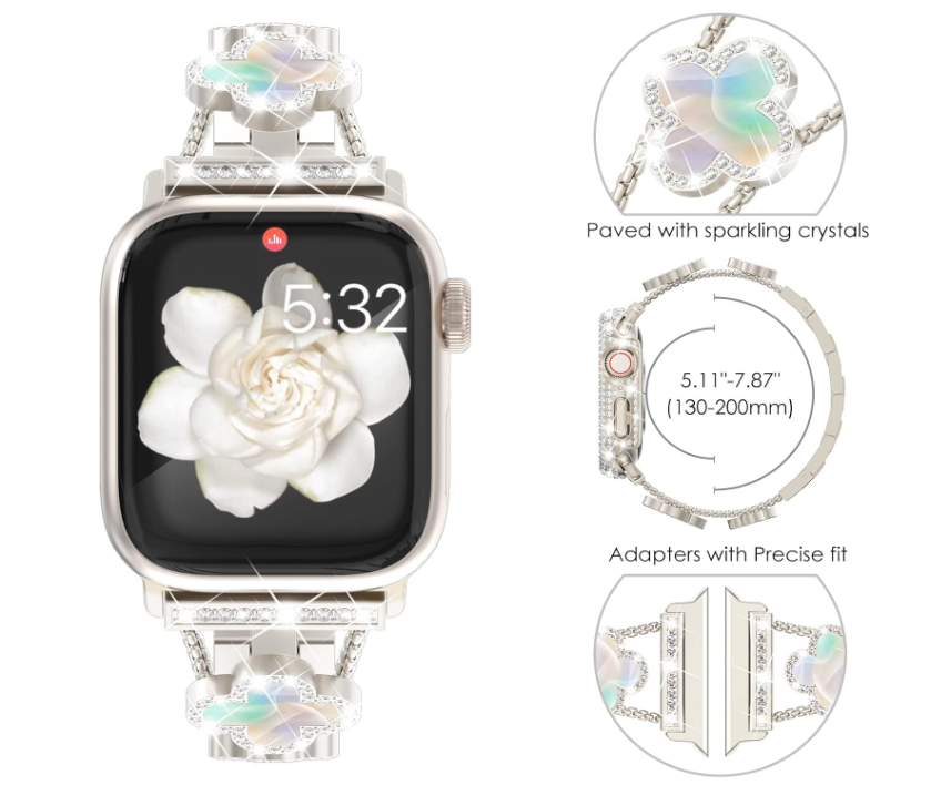 Kellarihm Starlight Apple Watch 38/ 40/ 41mm (hõbe/valge)