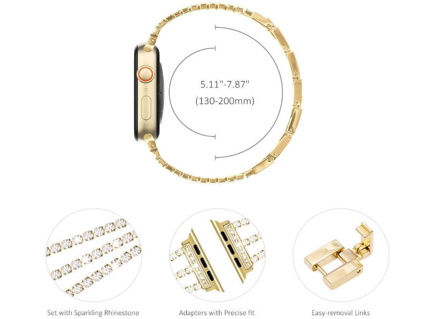 Kellarihm Shinystone Apple Watch 38/ 40/ 41mm (kuldne)