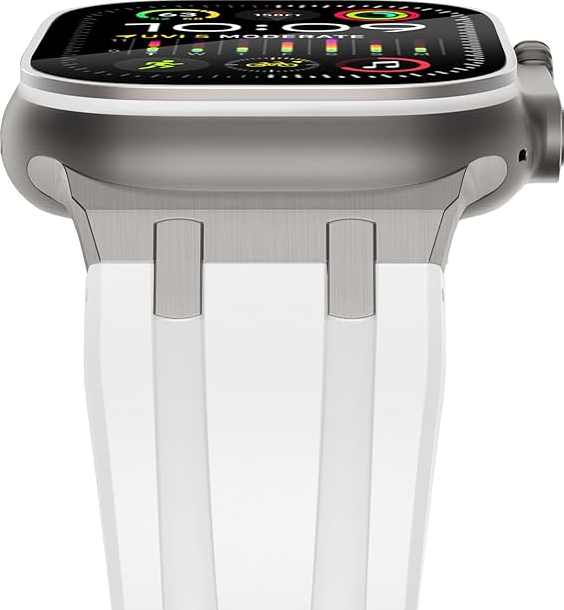 Kellarihm Silicone Apple Watch 42/ 44/ 45/ 49mm (valge)