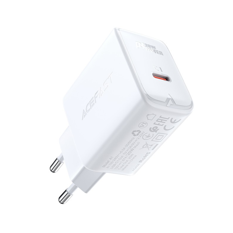 Laadija Acefast A1 PD20W Type-C (valge)