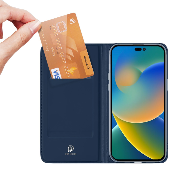 Ümbris kaanega Dux Ducis Skin Pro iPhone 16 Pro (tumesinine)