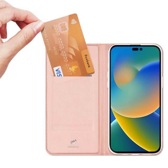 Ümbris kaanega Dux Ducis Skin Pro iPhone 16 Pro Max (roosakuld)