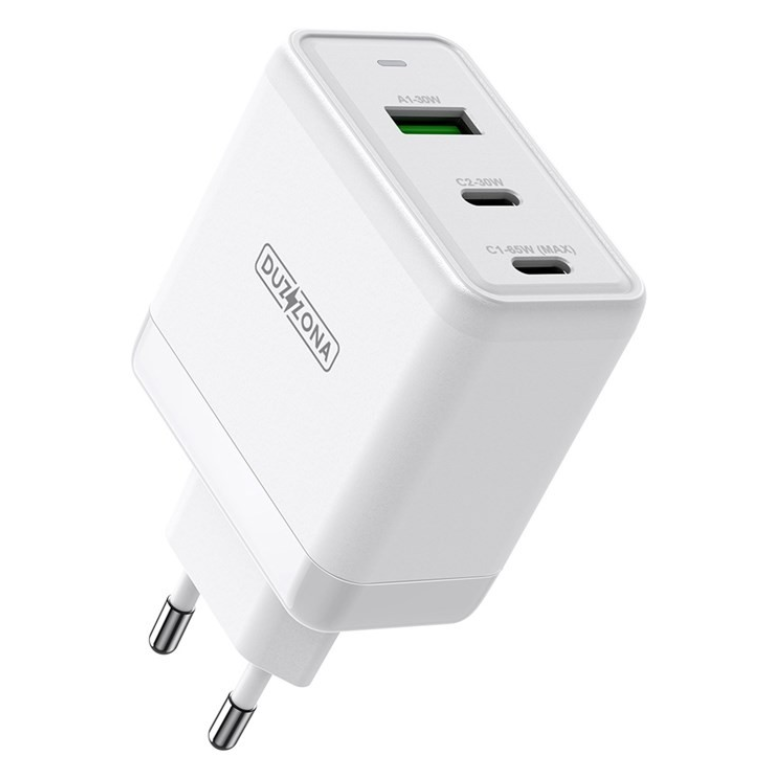 Laadija DUZZONA T1 65W 1xUSB, 2xType-C (valge)