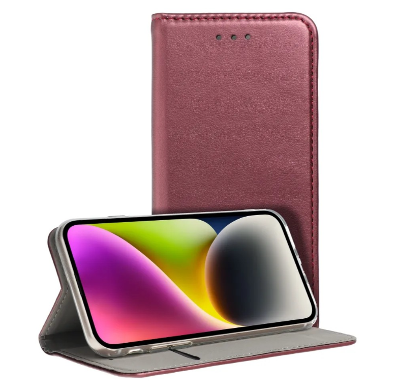 Ümbris kaanega Smart Magnetic Xiaomi Redmi 14C (viinamari)