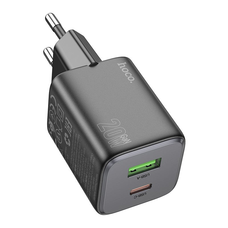 Laadija Hoco N41 USB-A / USB-C PD20W+QC3.0 (must)