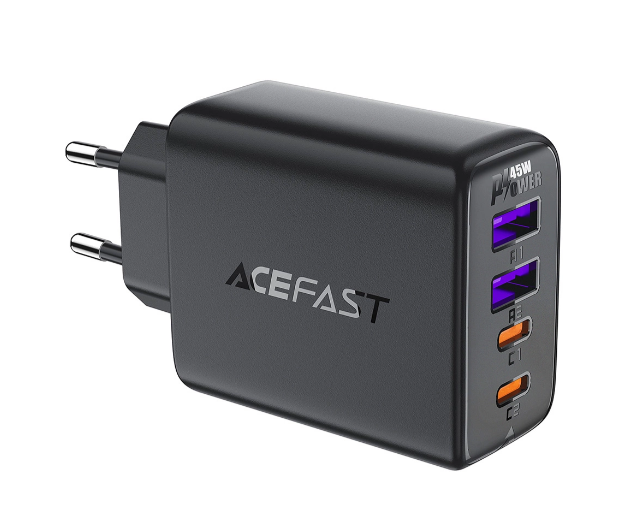 USB Adapter Acefast A61 Nexode GaN 2xType-C+2xUSB, 45W (must)