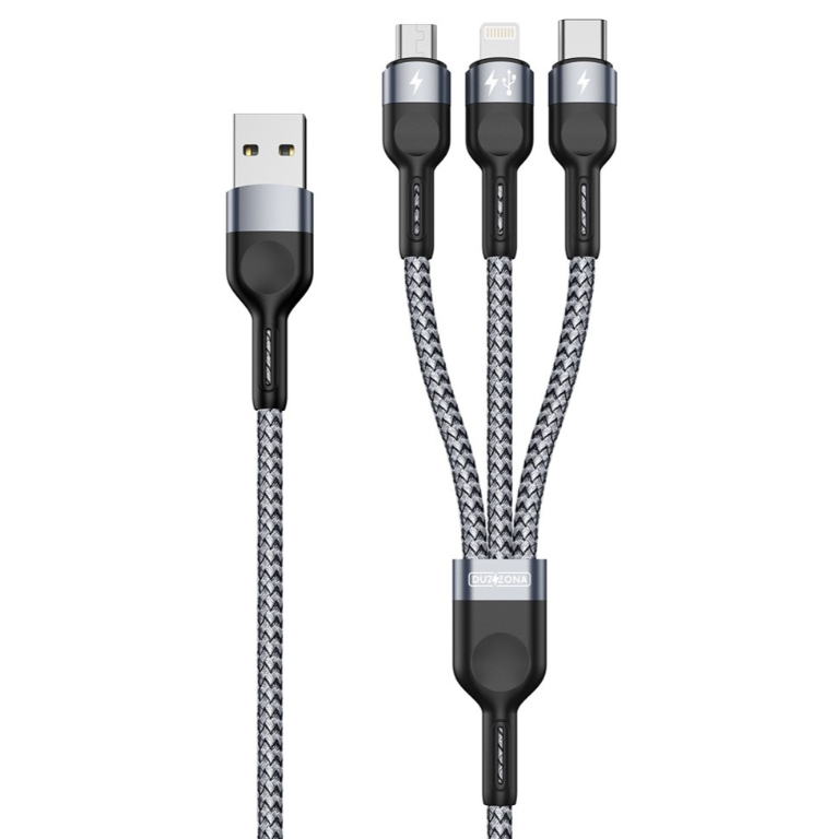 Juhe DUZZONA A3 3in1 Micro USB-Lightning-Type-C, 1.2m (hall)