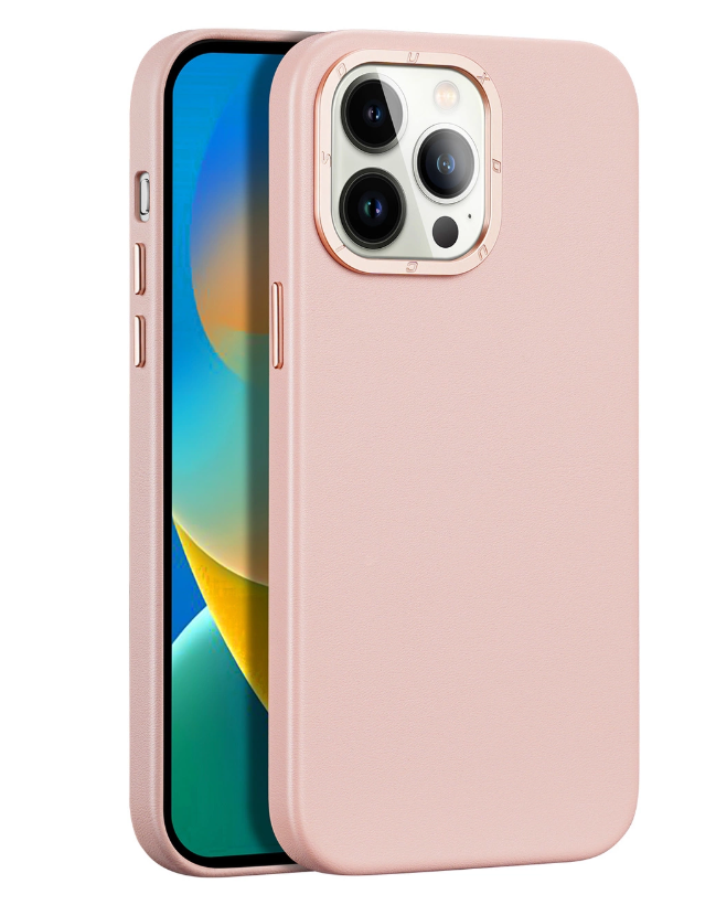 Dux Ducis Grit Leather MagSafe iPhone 14 Pro (roosa)
