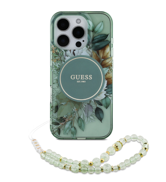 Guess ümbris GUHMP16XHFWBRCESN MagSafe iPhone 16 Pro Max (roheline)