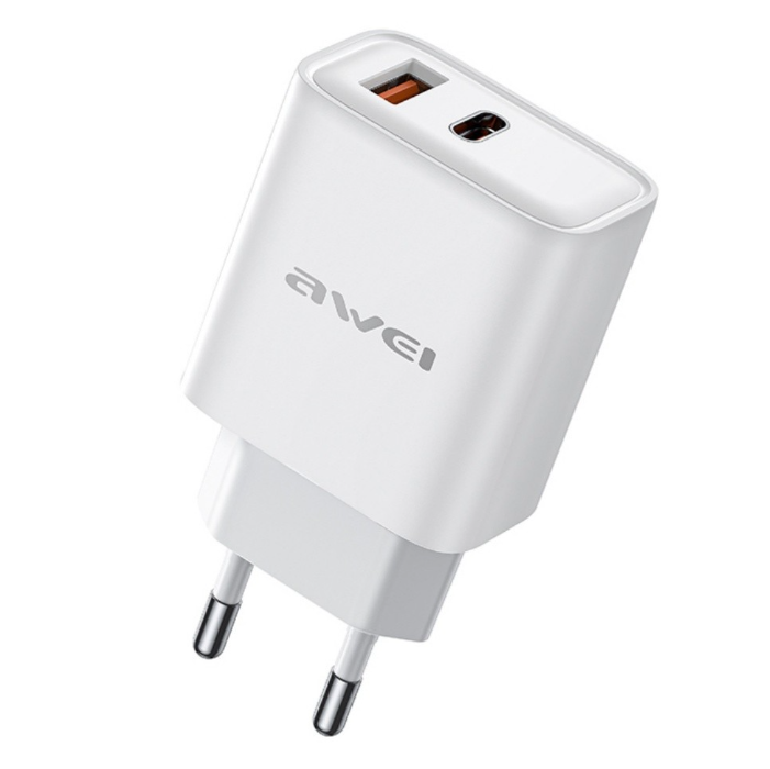 Charger Awei PD81C-EU USB / Type-C (valge)