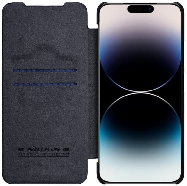 Ümbris Nillkin Qin Pro Leather iPhone 14 Pro (must)