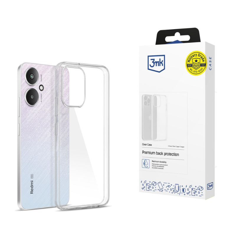 Silikoon 3mk Clear Case 1,2mm Xiaomi Redmi 13C 5G (läbipaistev)