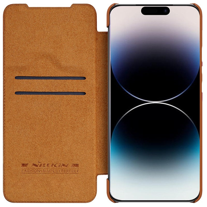 Ümbris Nillkin Qin Pro Leather iPhone 14 (pruun)