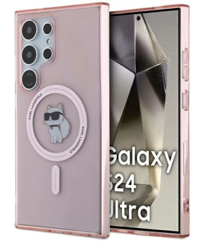 Karl Lagerfeld Ümbris KLHMS24LHFCCNOP MagSafe Samsung S24 Ultra (roosa)