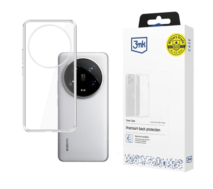 Silikoon 3mk Clear Case 1,2mm Xiaomi 14 Ultra (läbipaistev)