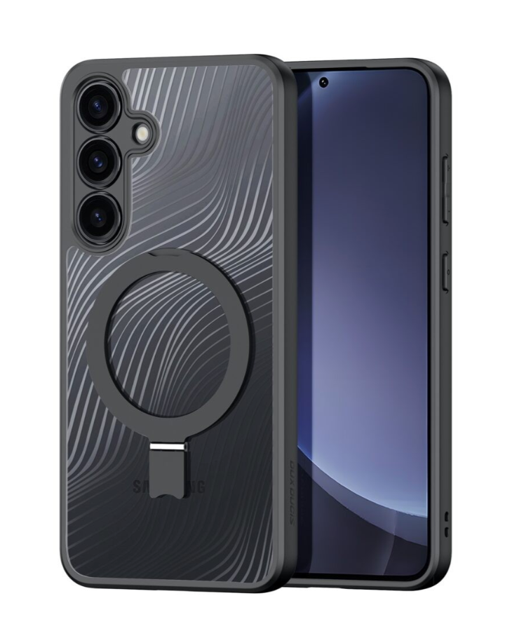 Ümbris Dux Ducis Aimo Mag Ring Stand Samsung S936 S25 Plus (läbipaistev / must)