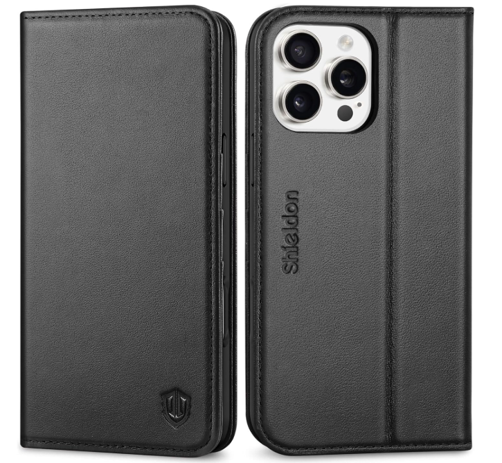 Ümbris kaanega Shieldon iPhone 15 (must)