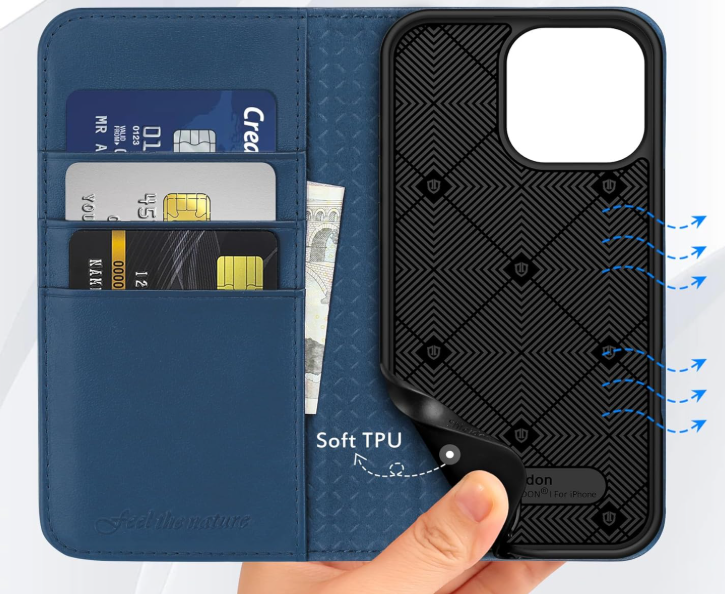 Ümbris kaanega Shieldon iPhone 12 Pro Max (sinine)