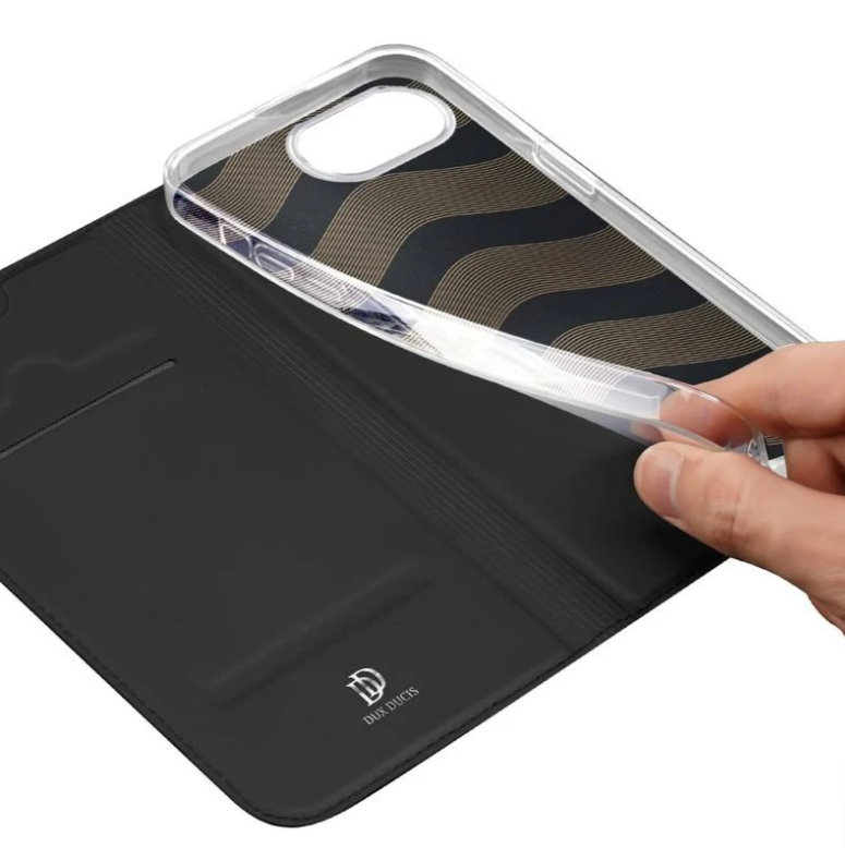 Ümbris kaanega Dux Ducis Skin Pro iPhone 16e (must)