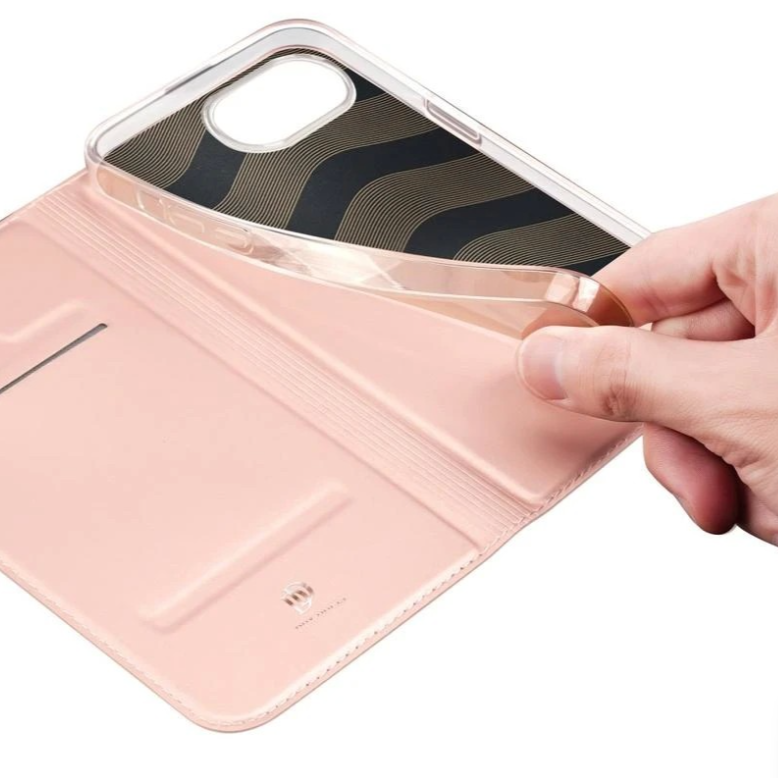 Ümbris kaanega Dux Ducis Skin Pro iPhone 16e (roosakuld)