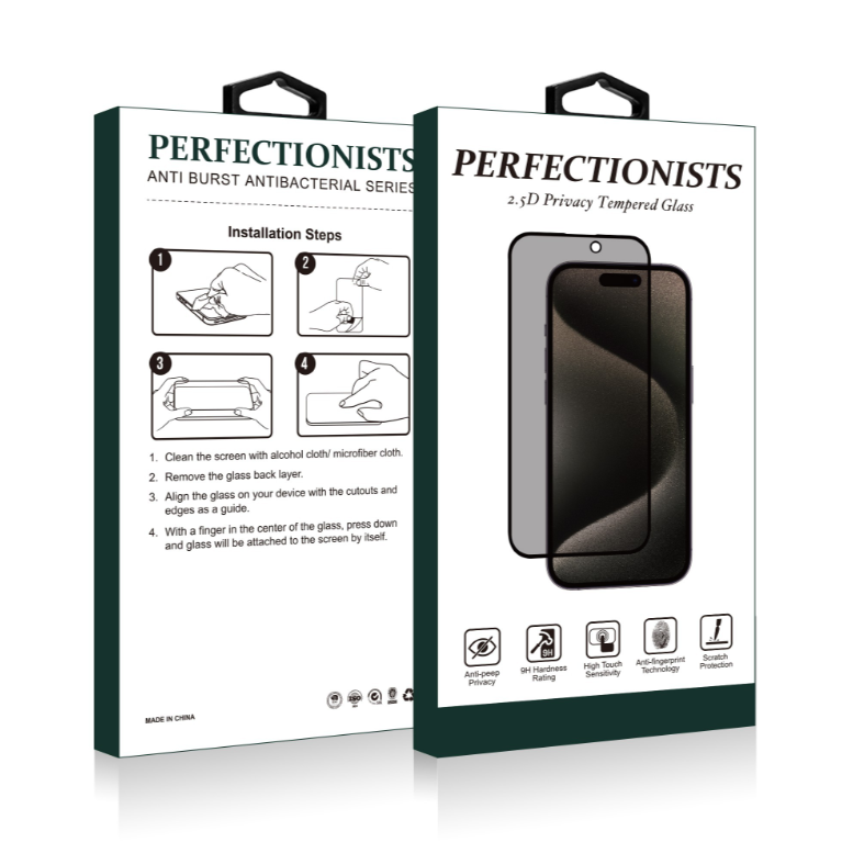 Kaitseklaas 2.5D Perfectionists Privacy Apple iPhone 16e (must)