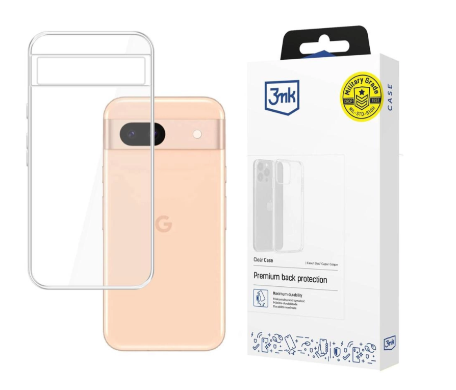 Silikoon 3mk Clear Case 1,2mm Pixel 8A 5G (läbipaistev)