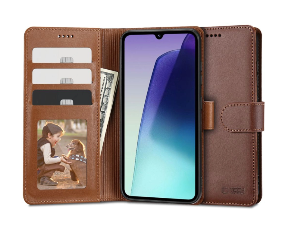 Ümbris Tech-Protect Wallet Xiaomi Redmi 14C / Poco C75 (pruun)