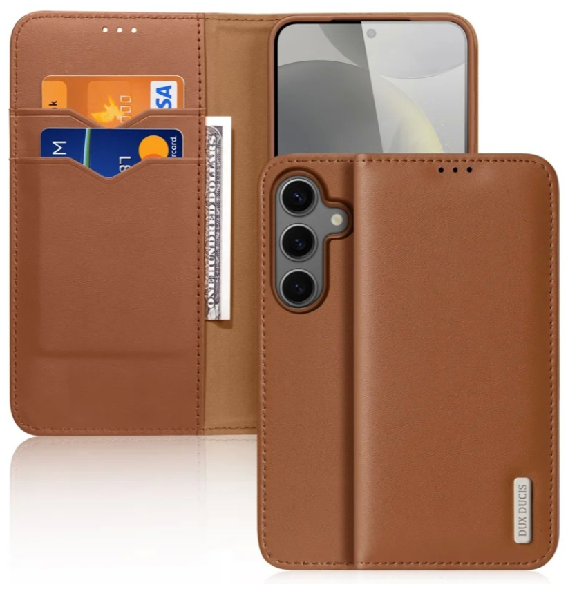 Ümbris kaanega Dux Ducis Hivo Genuine Leather Samsung S25 Plus (pruun)