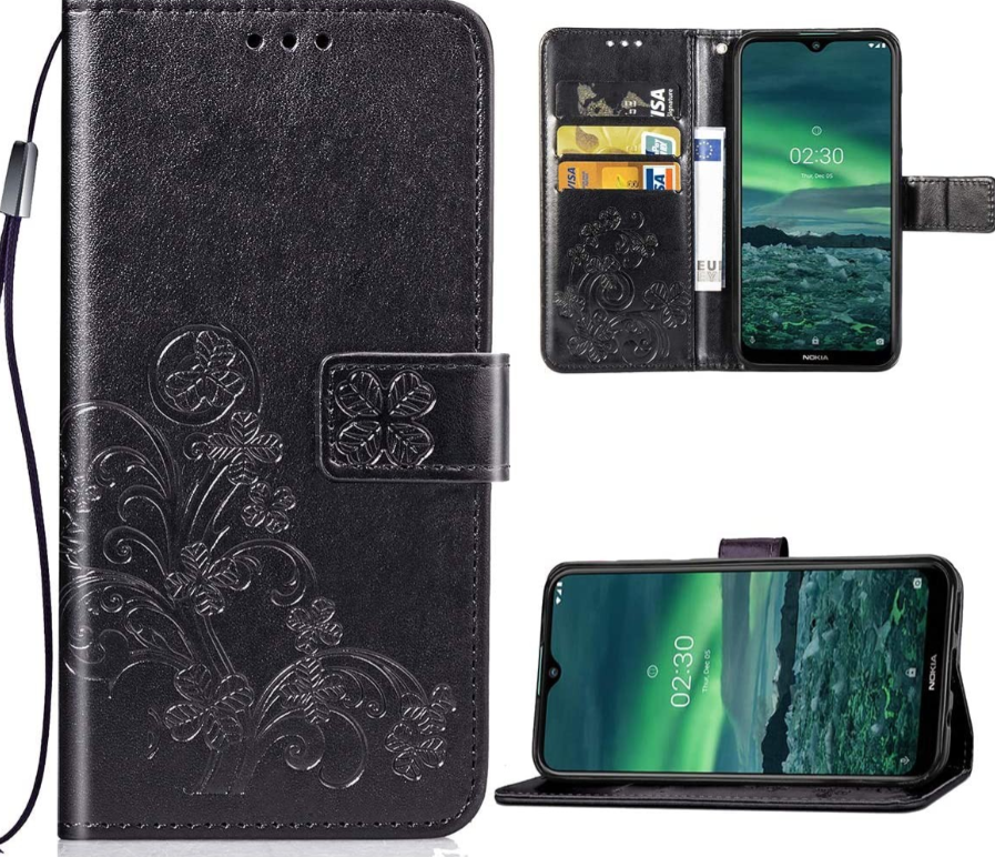 Ümbris kaanega Flower Book Samsung A15 4G/ A156 A15 5G (must)