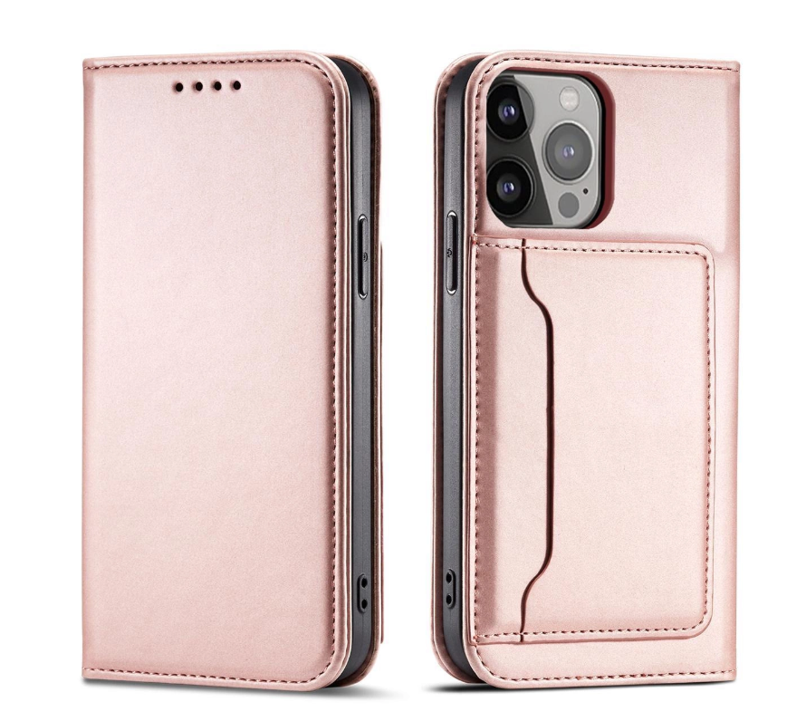 Ümbris kaanega Pouch Card Wallet iPhone 14 (roosa)