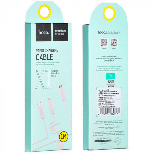 USB juhe Hoco X1 3in1 (micro/lightning/type-c)