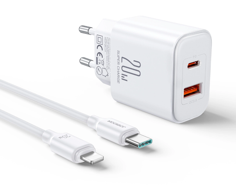 Laadja Joyroom JR-TCF05 USB-C PD20W USB-C + Lightning 1.0m (valge)