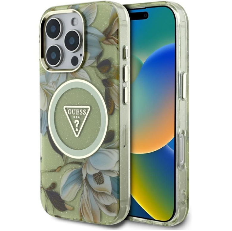 Guess ümbris Magsafe GUHMP16XHFLPEDN iPhone 16 Pro Max (roheline)