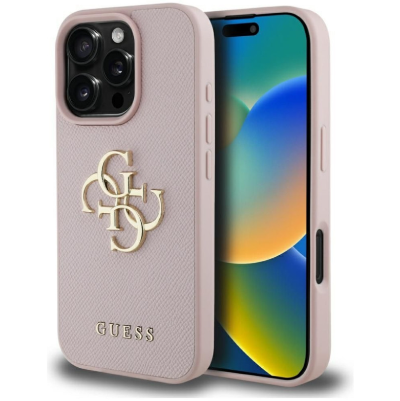 Guess Ümbris Big Metal Logo GUHCP16LPGT4MBP iPhone 16 Pro (roosa)