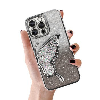 Silikoon Butterfly Water Case iPhone 16 Pro (liblikas/hõbe)
