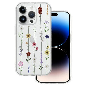 Silikoon Flower Case iPhone 14 (läbipaistev/lilled)
