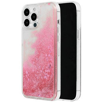 Silikoon Liquid Heart Case iPhone 12 Pro Max Liquid Effect (roosa kuldne)