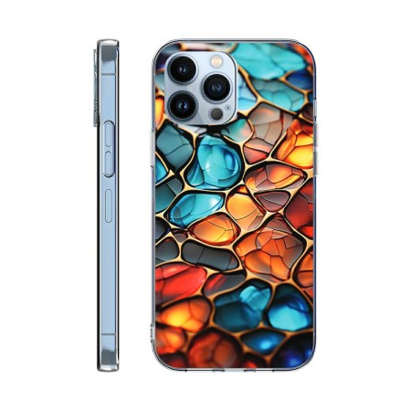 Silikoon PAINT Case iPhone 15 Pro (vitraaž/mitmevärviline)