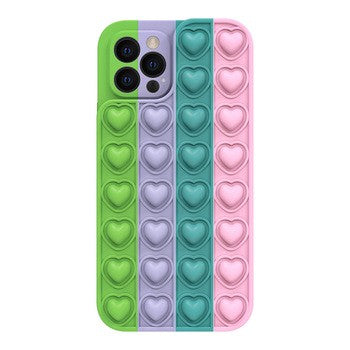 Silikoon Heart POP IT Case iPhone XR (mitmevärviline)