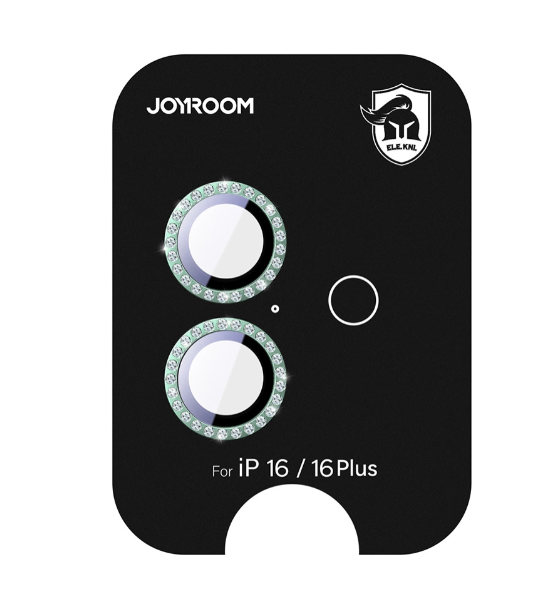Kaitseklaas Joyroom JR-MFY0274 Rhinestones tagakaamerale iPhone 16/ 16 Plus (roheline)
