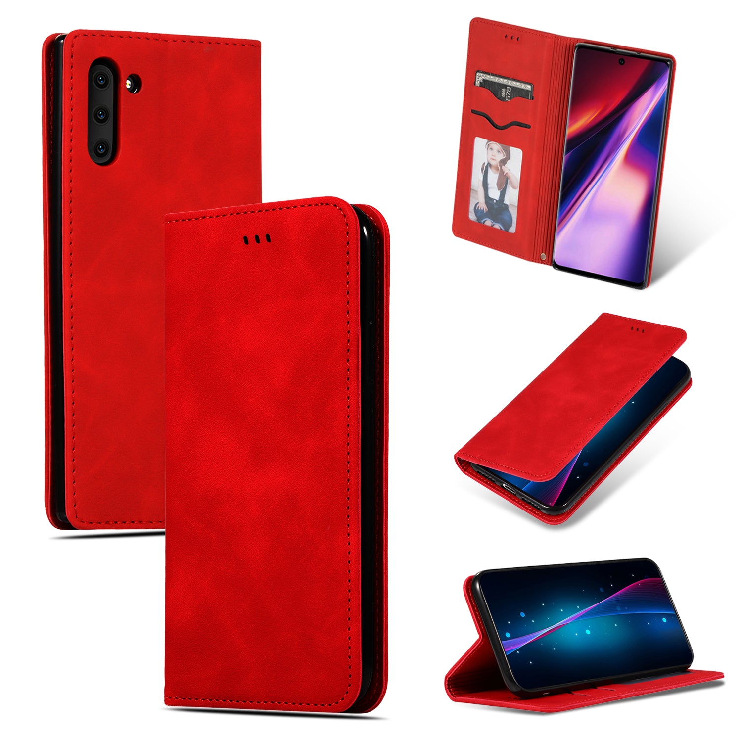 Ümbris kaanega Business Style Huawei P30 Lite (punane)