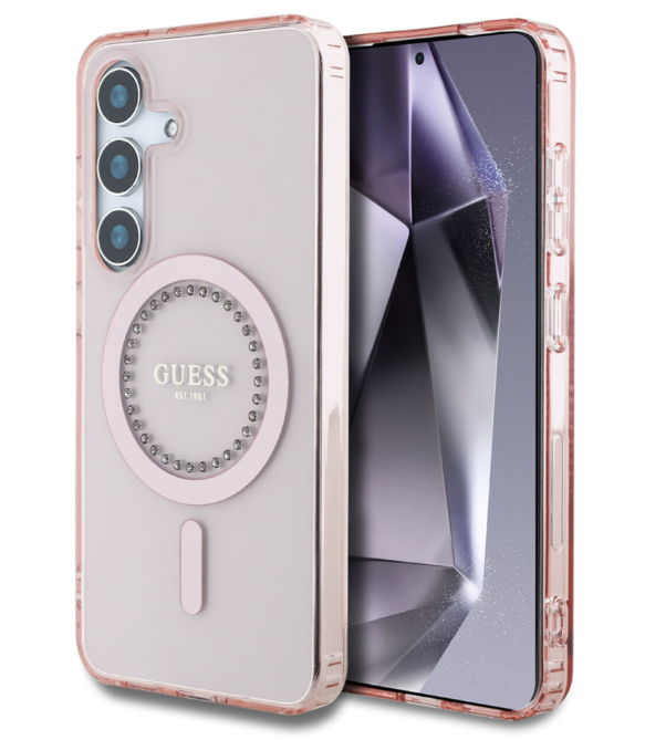 Guess Magsafe Ümbris GUHMS25SPFTDTEP Samsung S25 (roosa)