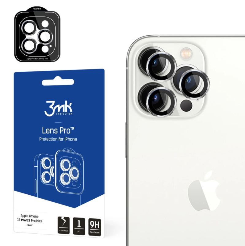 Kaitseklaas 3MK Lens Pro tagakaamerale iPhone 13 Pro / 13 Pro Max (hõbe)