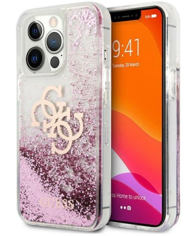 Guess Ümbris GUHCP13XLG4GPI iPhone 13 Pro Max (roosa / glitter)