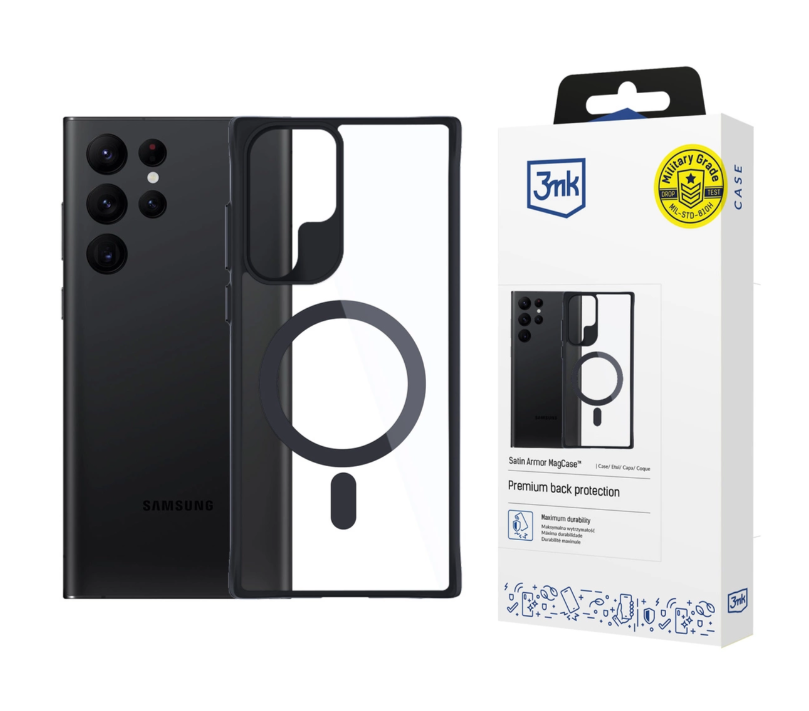 Silikoon 3mk Satin Armor MagCase Samsung S23 Ultra (läbipaistev)