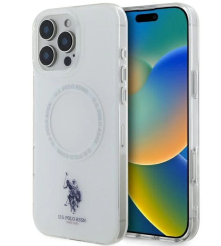 US Polo Ümbris USHMP16SHOCLDPW MagSafe iPhone 16 (valge)