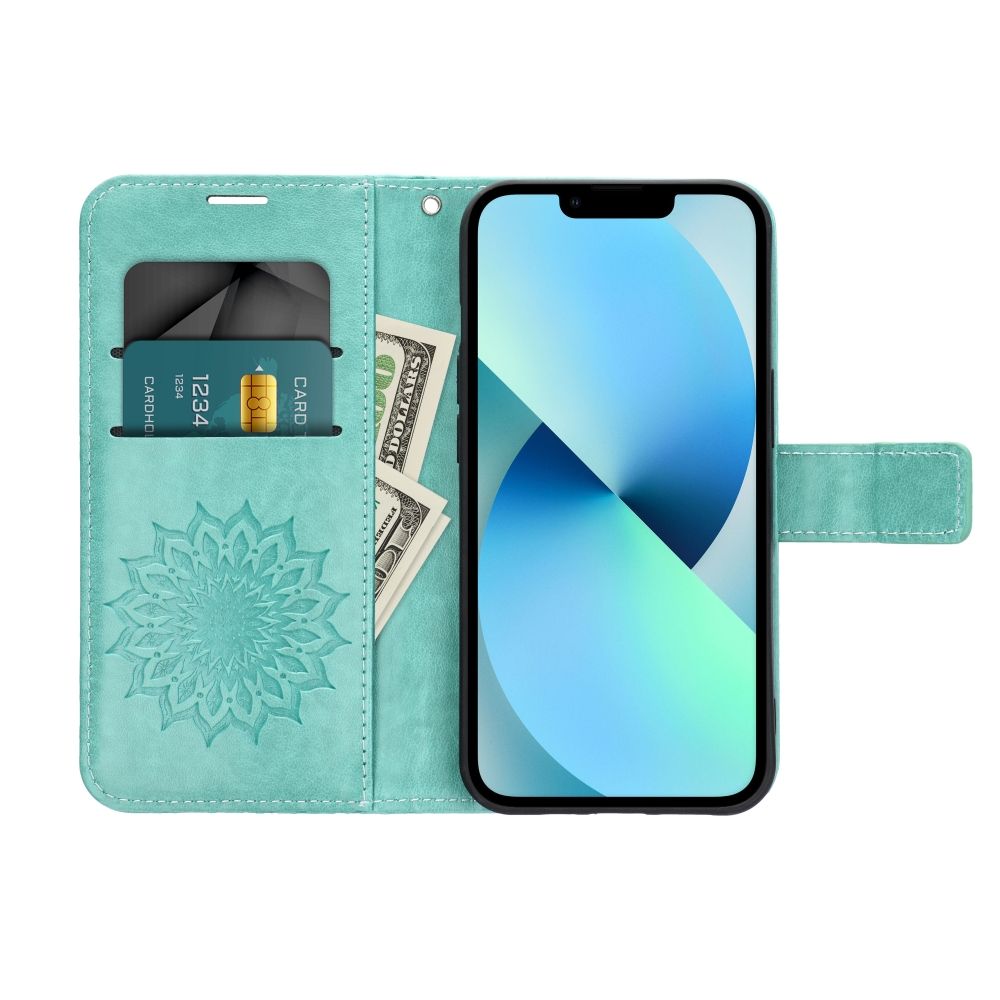Ümbris kaanega MEZZO Book Samsung A55 (mandala/roheline)